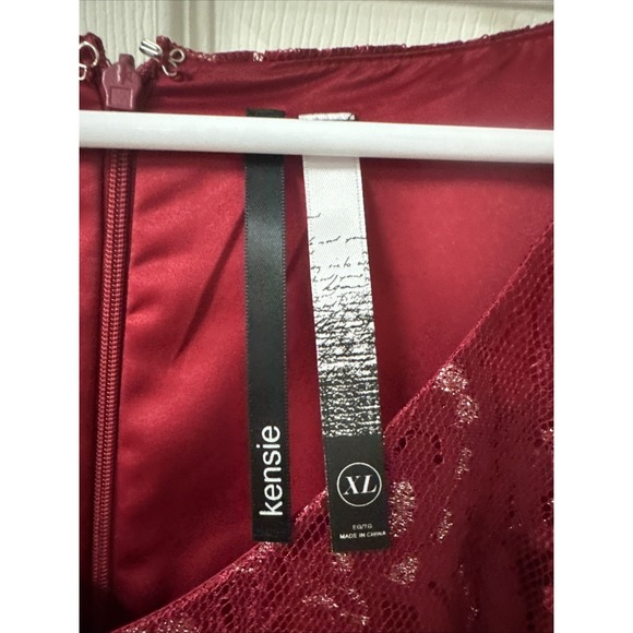 Kensie Womens Flare Lace A-line Dress, rich Red XL New With Tags Xl/eg/tg - Picture 2 of 11